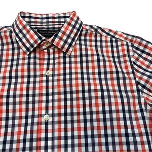 Banana Republic Gingham Button Up Shirt Mens M 15-15.5 33-34 Check Relaxed Fit